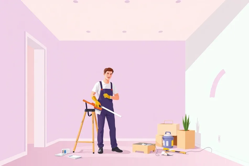 Intérieur rénové après travaux de peinture à Saint-Just-Saint-Rambert