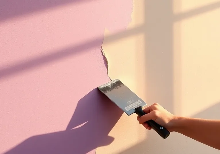 Application d'un enduit décoratif à la lisseuse sur un mur