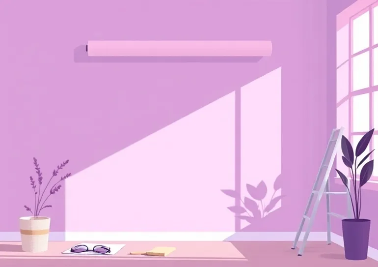 Pose de papier peint, rouleau et brosse à maroufler